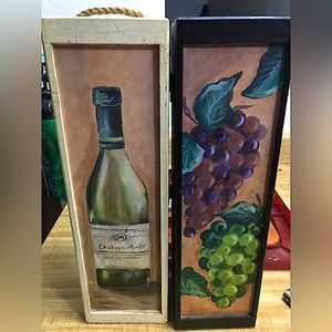 Wine holders hand painted by an artist, nothing wrong only two of them!